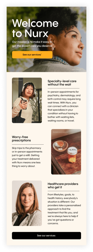 Welcome to Nurx email